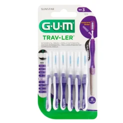 Gum Trav-Ler, szczoteczka międzyzębowa,1,2 mm, fioletowa, 6 szt.