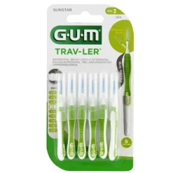 Gum Trav-Ler, szczoteczka międzyzębowa, 1,1 mm, zielona, 6 szt.