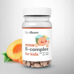 GymBeam B-kompleks dla dzieci, tabletki do ssania, smak morelowy, 120 szt.