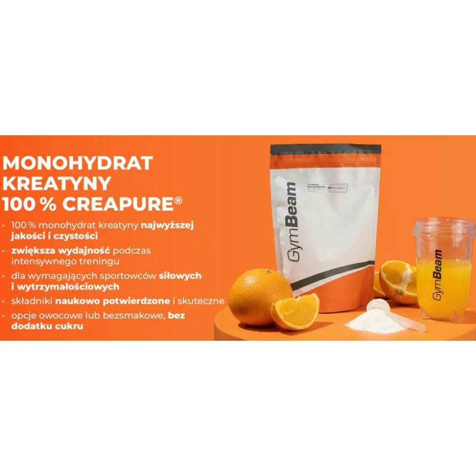 GymBeam Monohydrat kreatyny, proszek, mango-marakuja, 500 g