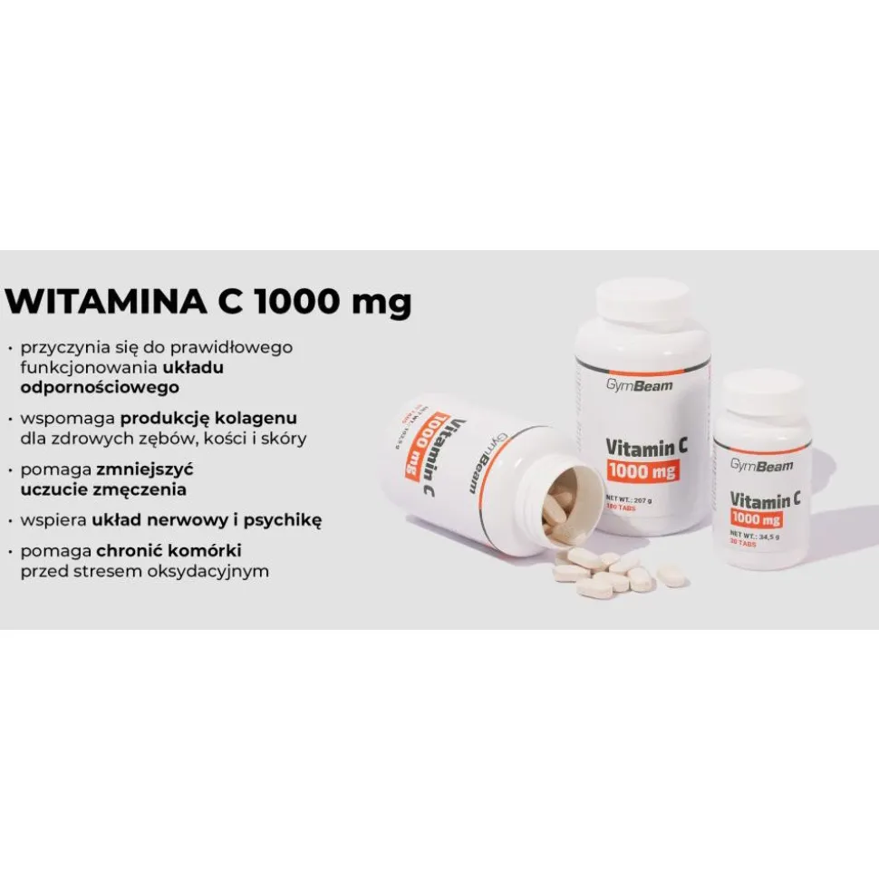 GymBeam Witamina C 1000 mg, tabletki, 30 szt.