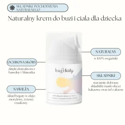Hagi Baby, Naturalny krem do buzi i ciała z olejem morelowym, 50 ml