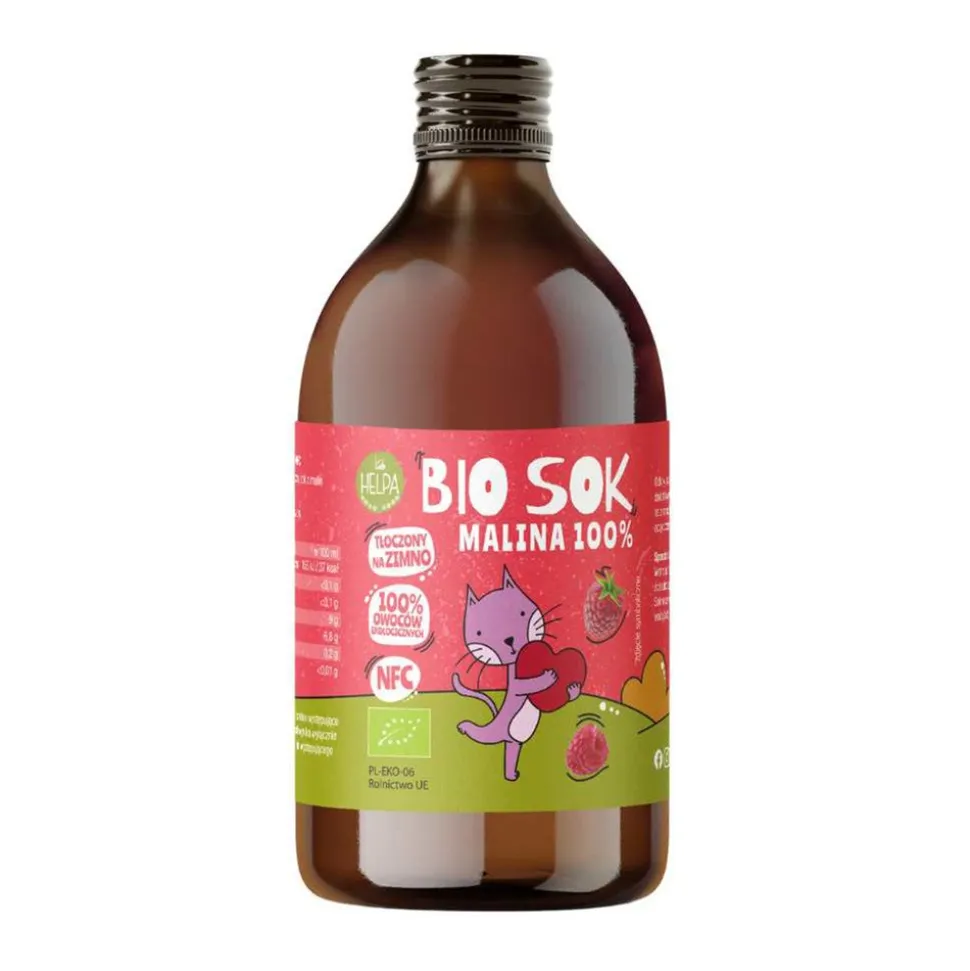 Helpa, Bio Sok Malina 100%, 250 ml