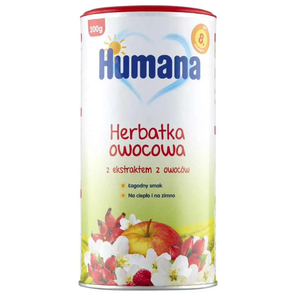 Humana, Herbatka owocowa z ekstraktem z owoców, po 8 miesiącu, 200 g