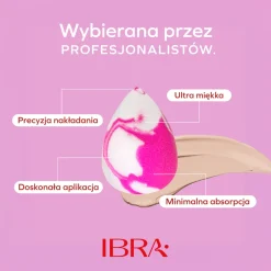 Ibra Makeup Blender Sponge, gąbeczka do makijażu, marmurkowa, 1 szt.