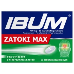 Ibum Zatoki Max, 400 mg + 60 mg, tabletki powlekane, 12 szt.