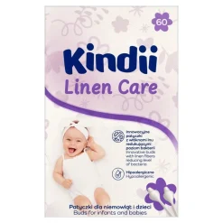 Kindii Linen Care, patyczki dla niemowląt i dzieci, 60 szt.