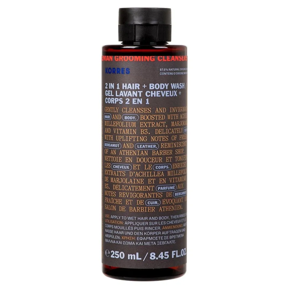 Korres Achillea Men, szampon i żel pod prysznic 2w1, 250 ml
