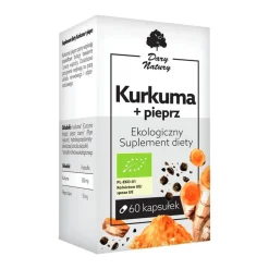 Kurkuma + pieprz Ekologiczny suplement diety, kapsułki, 60 szt.