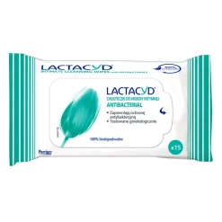 Lactacyd Antibacterial, chusteczki do higieny intymnej, 15 szt