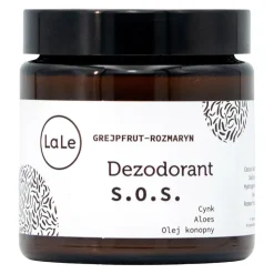 LaLe, dezodorant w kremie S.O.S., grejpfrut-rozmaryn z cynkiem, aloesem i olejem konopnym, 120 ml