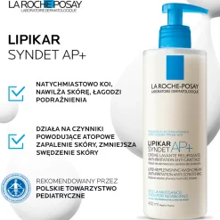 La Roche-Posay Lipikar Syndet AP+, krem myjący uzupełniający poziom lipidów, przeciw podrażnieniom skóry, 400 ml