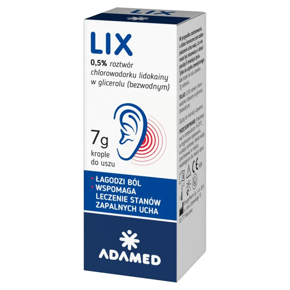 Lix krople do uszu, 7 g