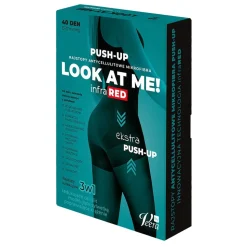 Look At Me! by Veera, antycellulitowe rajstopy Push-Up z microfibrą, kolor czarny, rozmiar L