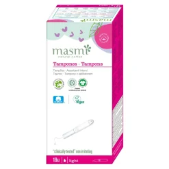 Masmi, tampony bawełniane z aplikatorem, Light, 18 szt.