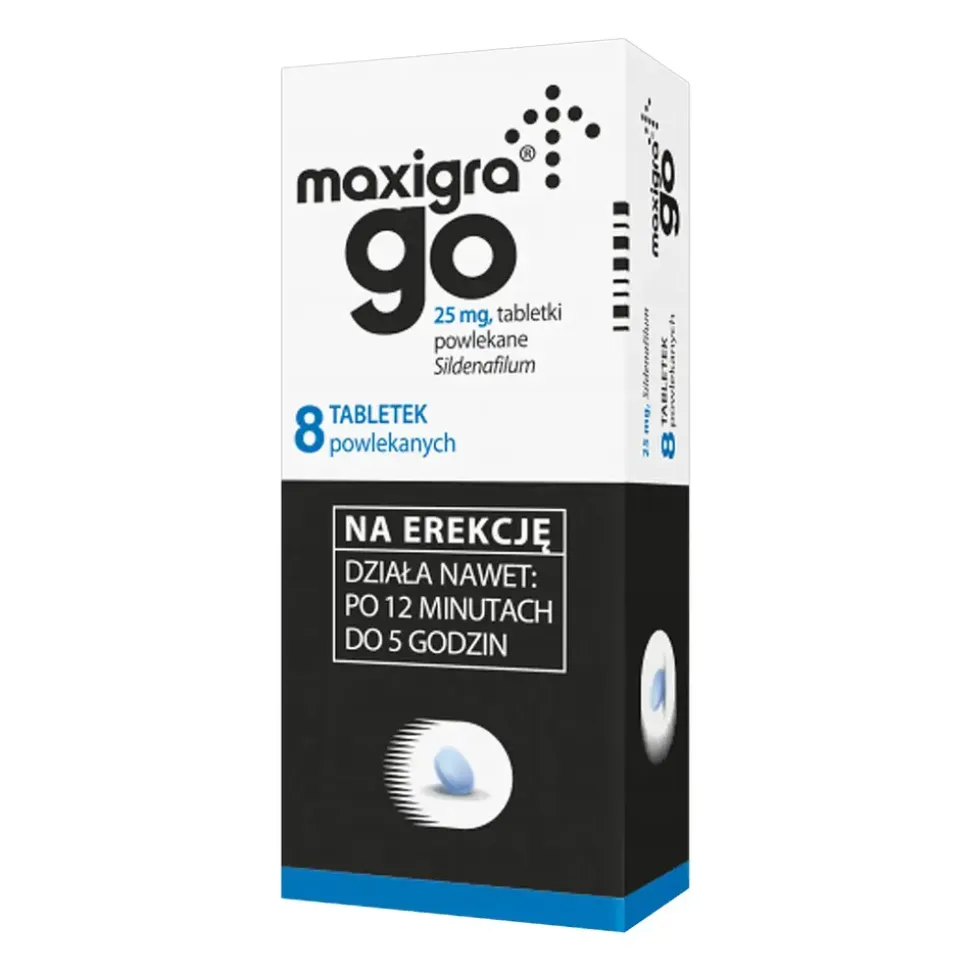 Maxigra Go, 25 mg, tabletki powlekane, 8 szt.