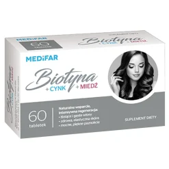 Medifar Biotyna + Cynk + Miedź, tabletki, 60 szt.