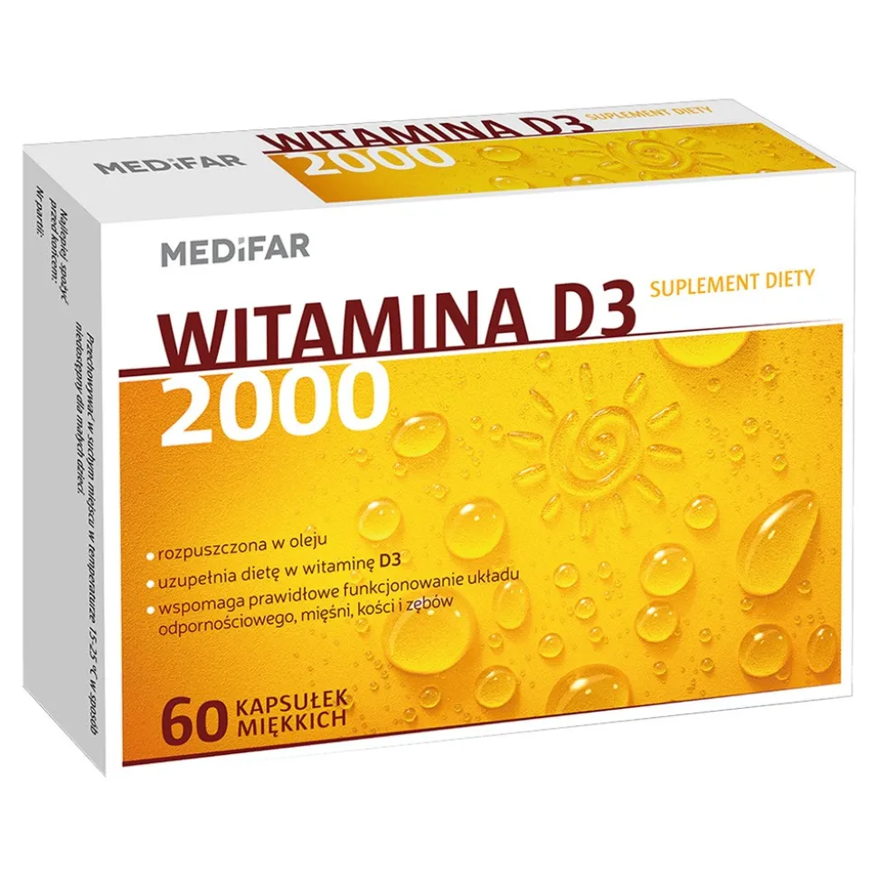 Medifar Witamina D3 2000, kapsułki miękkie, 60 szt.