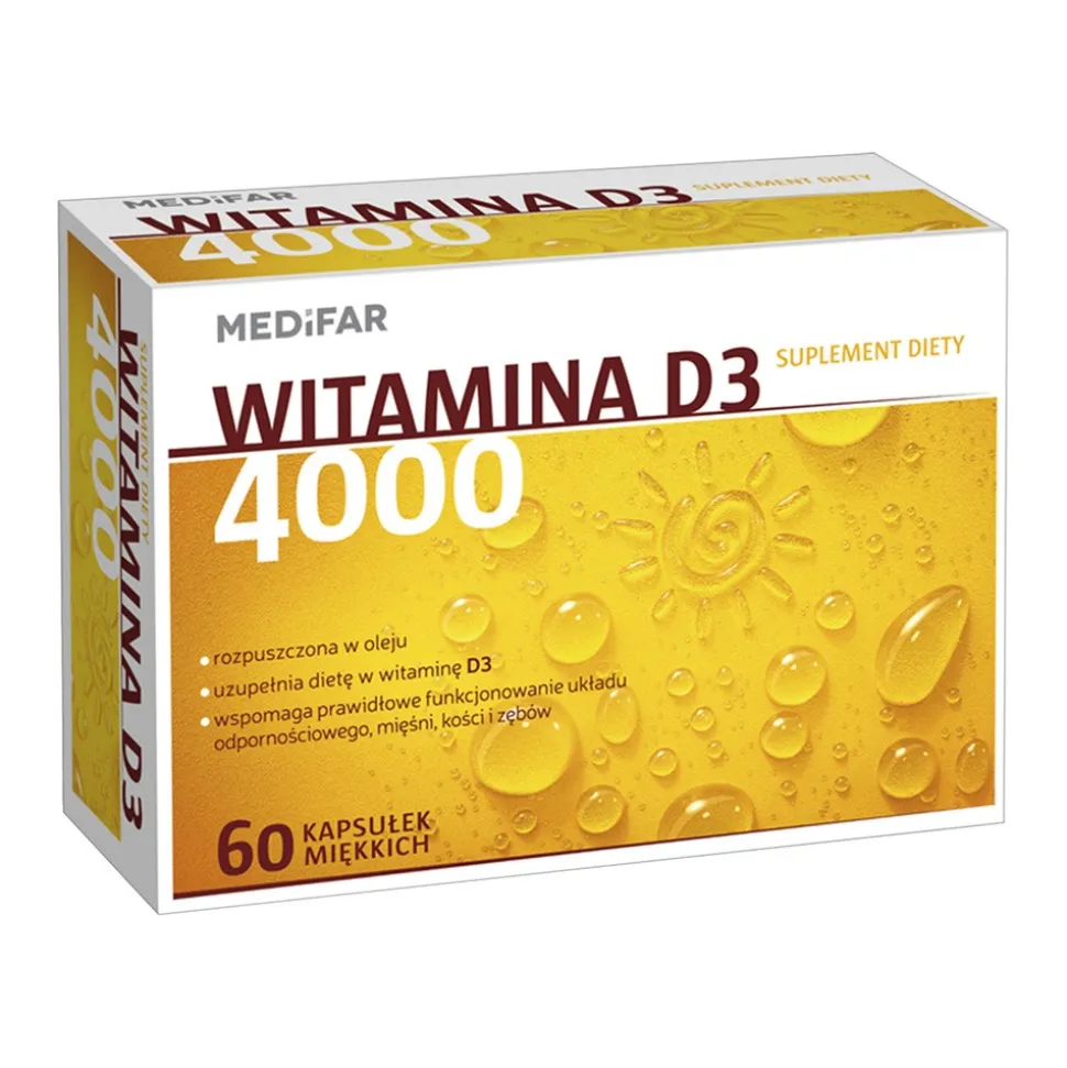 MEDiFAR Witamina D3 4000, kapsułki miękkie, 60 szt.