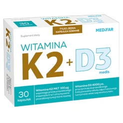 Medifar Witamina K2 100 + D3 4000, kapsułki, 30 szt.
