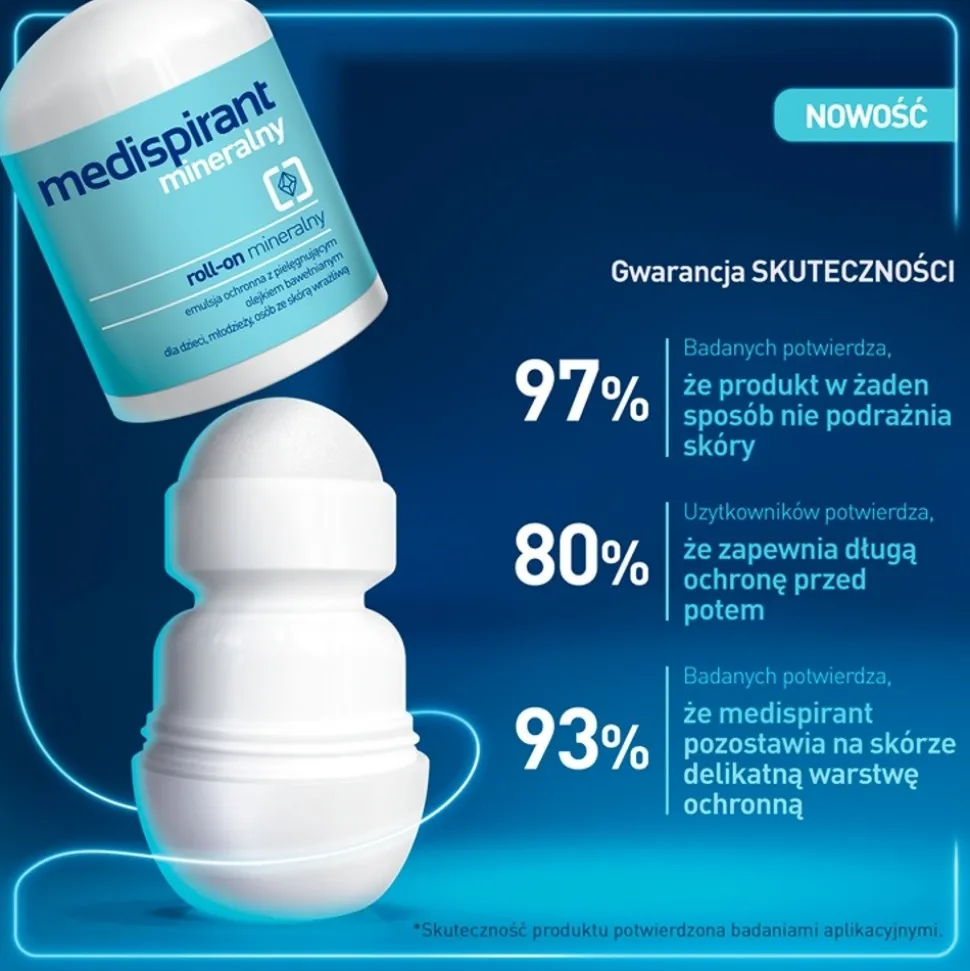 Medispirant, mineralny roll-on, emulsja ochronna, 40 ml