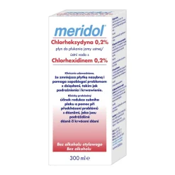 Meridol, antybakteryjny płyn do płukania jamy ustnej z Chlorheksydyną 0,2%, 300 ml