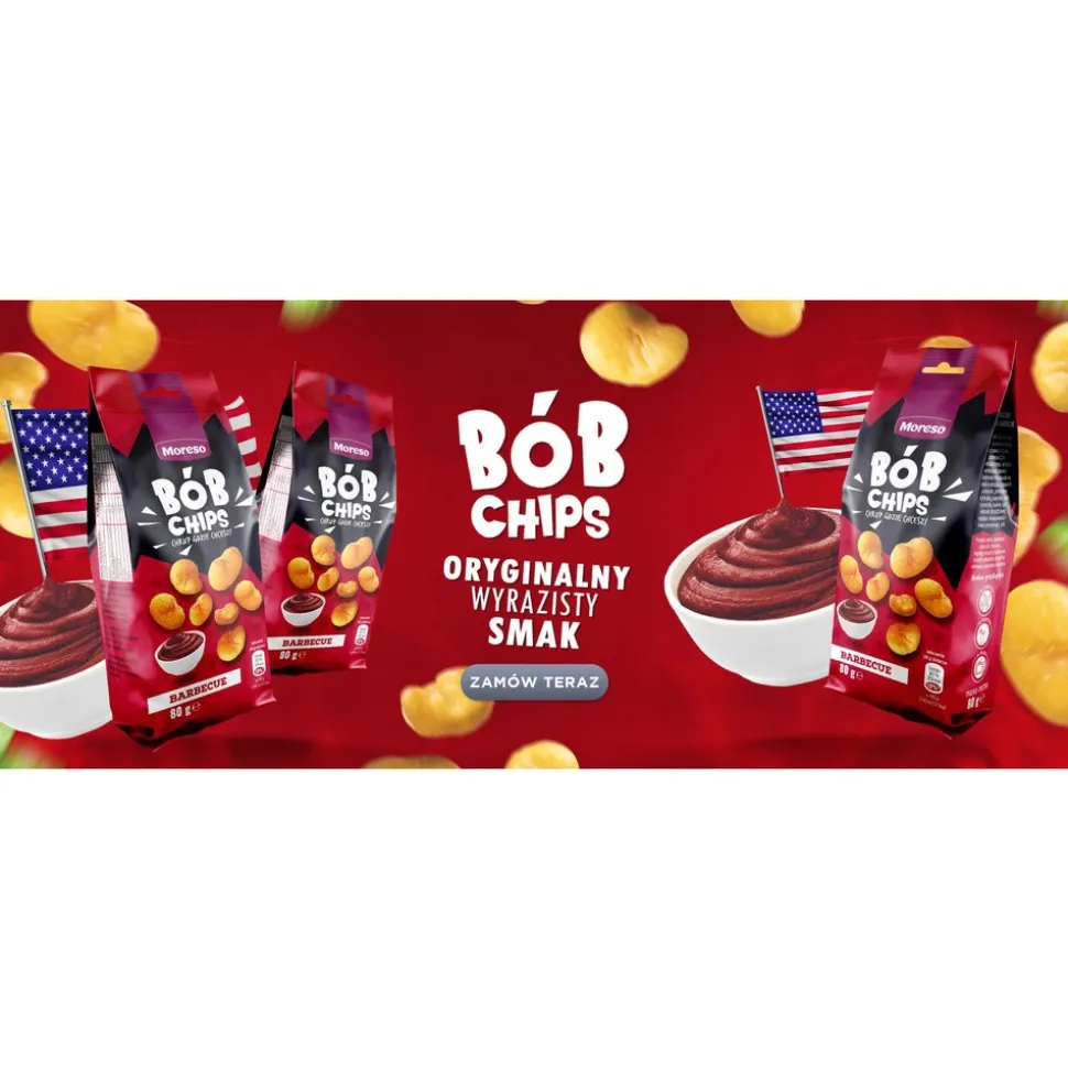 Moreso, Bób Chips Barbecue, 80 g