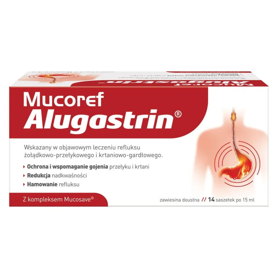 Mucoref Alugastrin, proszek, 14 saszetek