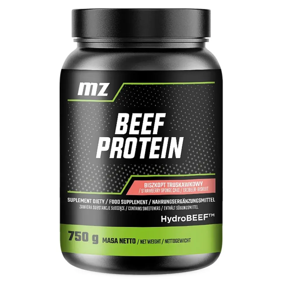 MZ Beef Protein, proszek, smak biszkopt truskawkowy, 750 g