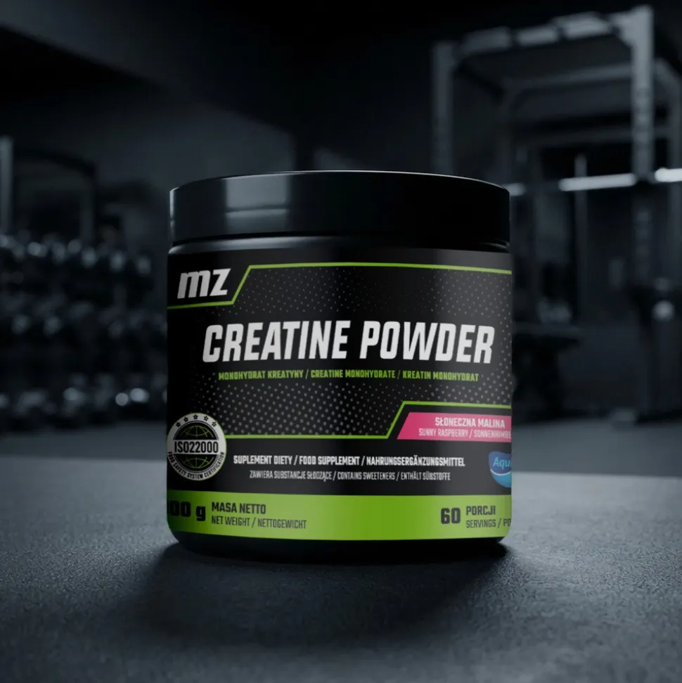 MZ Creatine Powder, proszek, smak słonecznej maliny, 300 g