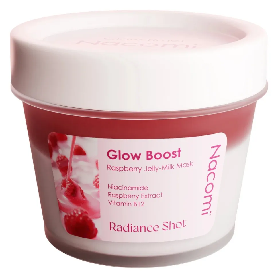 Nacomi Glow Boost Raspberry Jelly-Milk, maska do twarzy, 80 ml