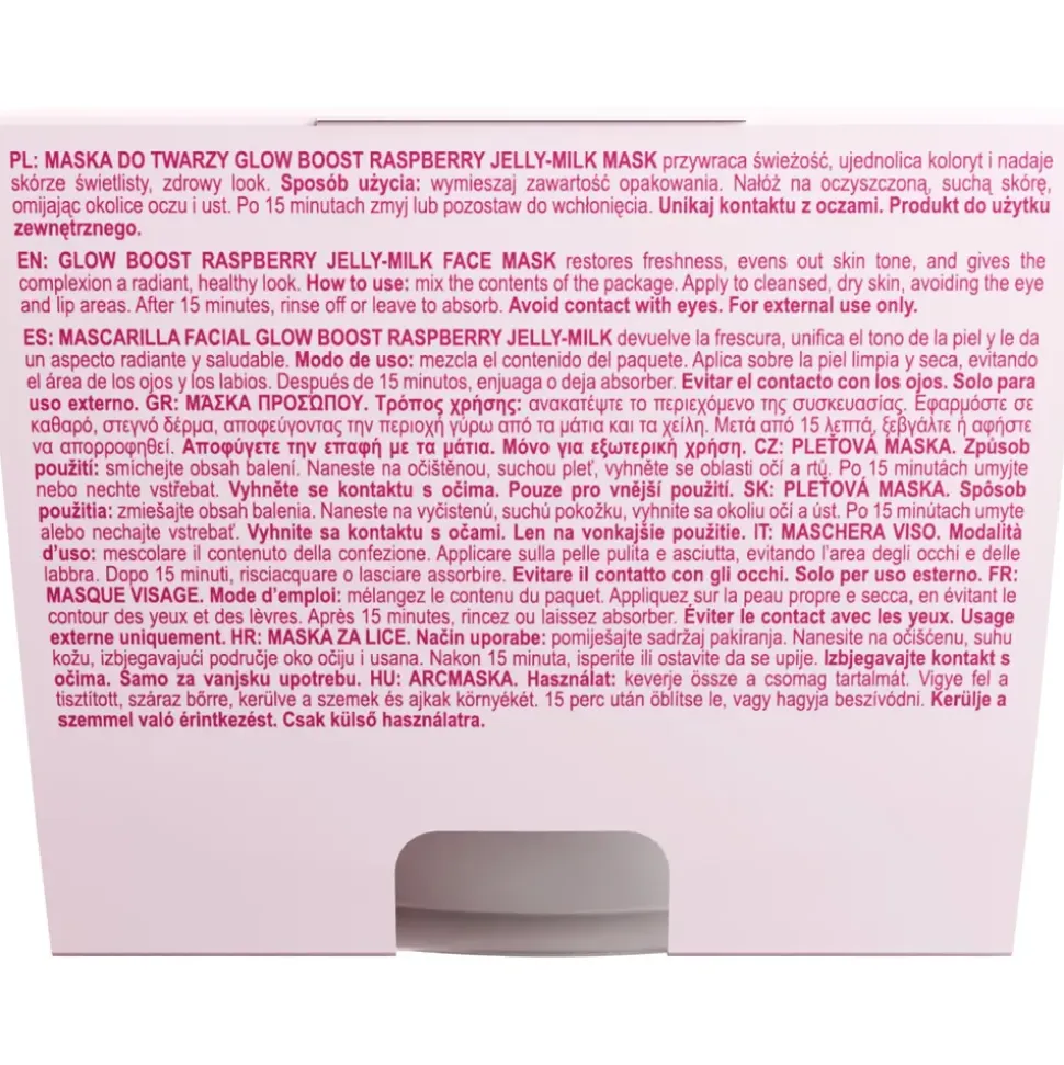 Nacomi Glow Boost Raspberry Jelly-Milk, maska do twarzy, 80 ml