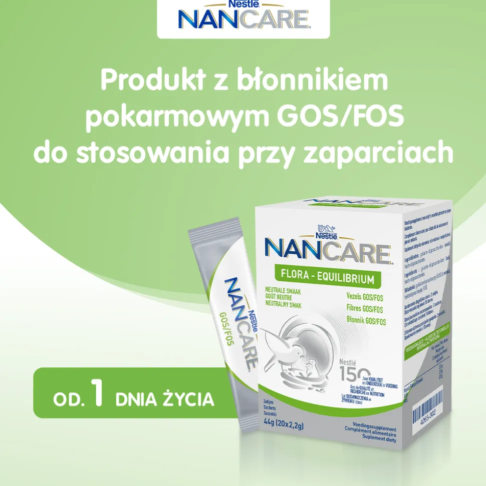 NanCare Flora Equilibrium, proszek, dla niemowląt i małych dzieci, 20 x 2,2 g