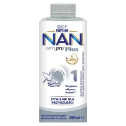 Nestle Nan Optipro Plus 1, 5 HMO, mleko początkowe w płynie dla niemowląt od urodzenia, 200 ml