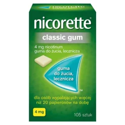 Nicorette Classic Gum, 4 mg, guma do żucia, 105 szt.