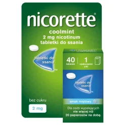 Nicorette Coolmint, 2 mg, tabletki do ssania, 40 szt.