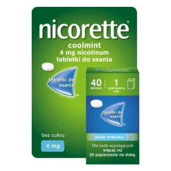 Nicorette Coolmint, 4 mg, tabletki do ssania, 40 szt.