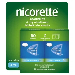 Nicorette Coolmint, 4 mg, tabletki do ssania, 80 szt.