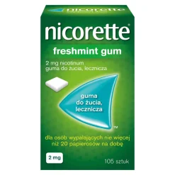 Nicorette Freshmint Gum, 2 mg, gumy do żucia, 105 szt.