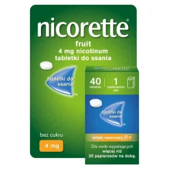 Nicorette Fruit, 4 mg, tabletki do ssania, 40 szt.