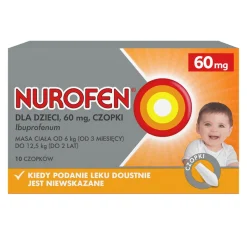 Nurofen dla dzieci, 60 mg, czopki, 10 szt.