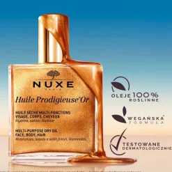 Nuxe Huile Prodigieuse OR, suchy olejek ze złotymi drobinkami do twarzy, ciała i włosów, 100 ml