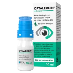 Oftalergin, krople do oczu przeciwalergiczne z ektoiną 2%, nawilżające, 10 ml
