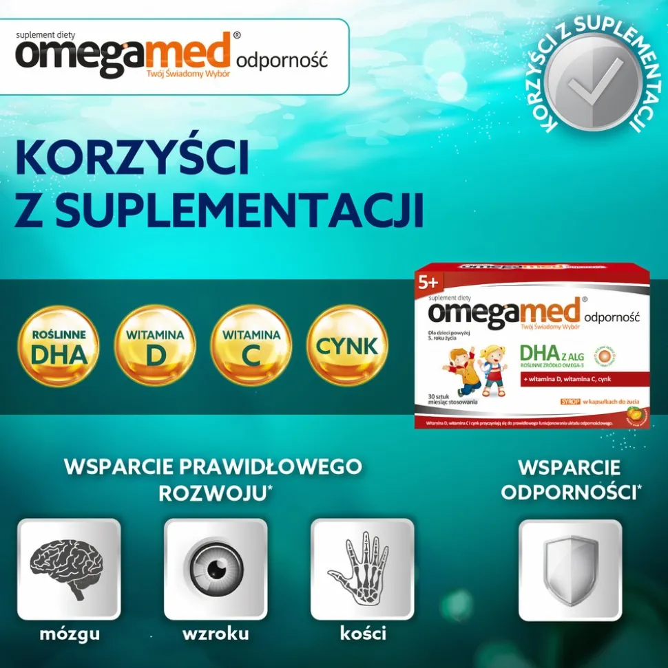Omegamed Odporność 5+, syrop w kapsułkach do żucia, 30 szt.