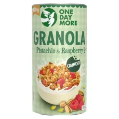 OneDayMore Granola pistacjowa z malinami, 400 g