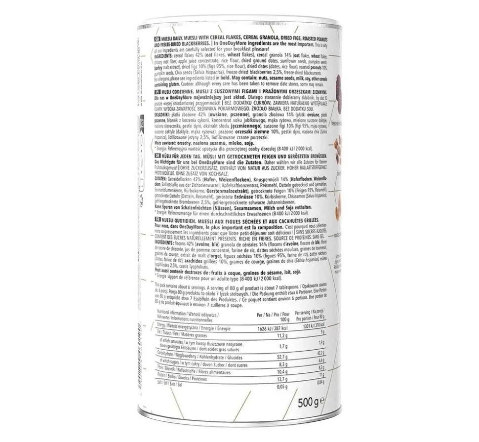 OneDayMore Muesli Daily Codzienne, 500 g