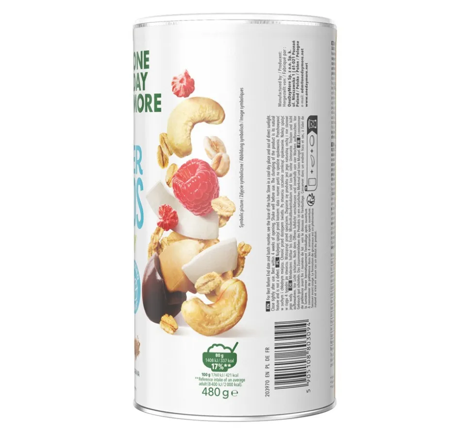 OneDayMore Muesli Superfoods Energy, 480 g