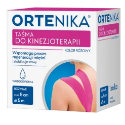 Ortenika, taśma do kinezjoterapii, 5 cm x 5 m, różowa, 1 rolka