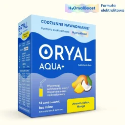 Oryal Aqua+, saszetki z proszkiem, smak ananas-kokos-mango, 14 szt.