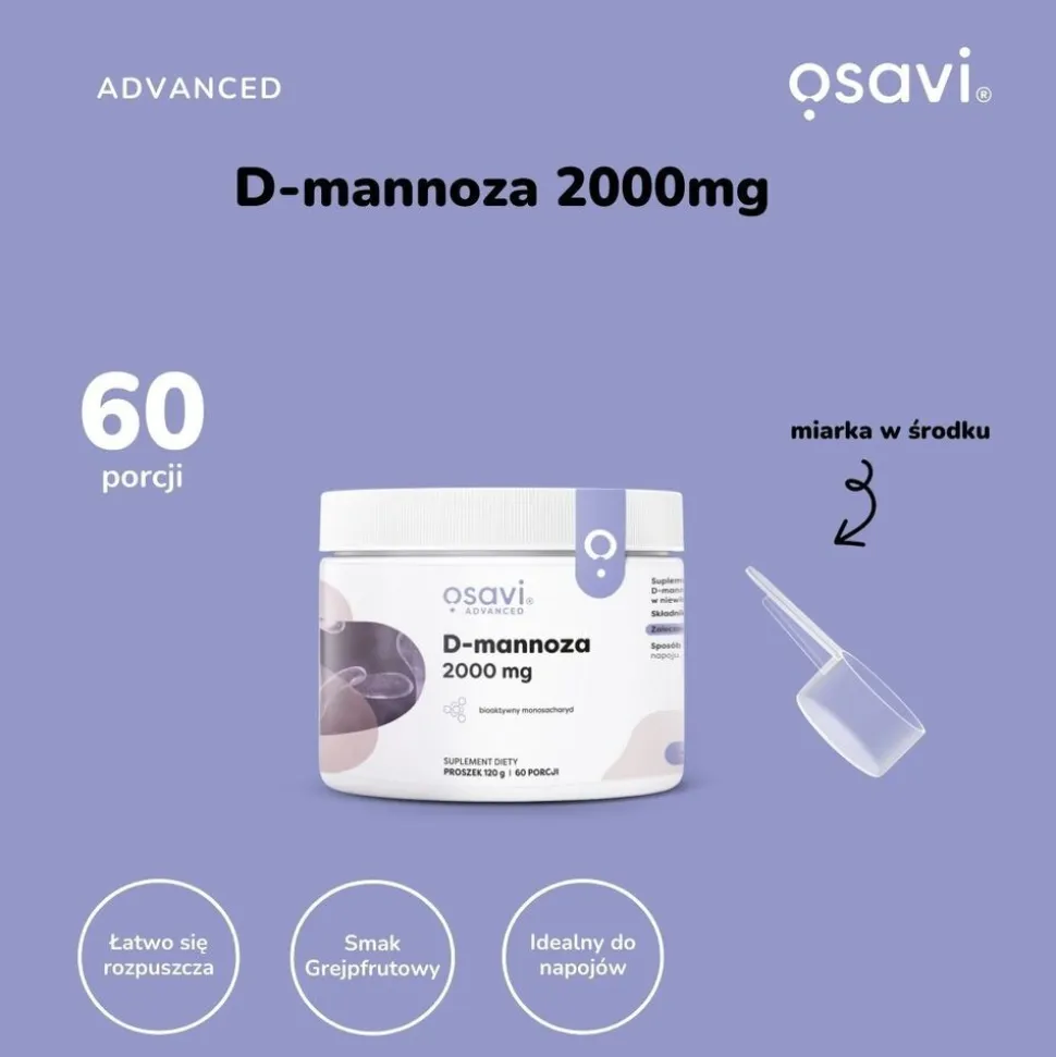 Osavi, D-mannoza 2000 mg, proszek, 120 g